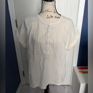 Pact NWOT Organic Cotton Cream Blouse